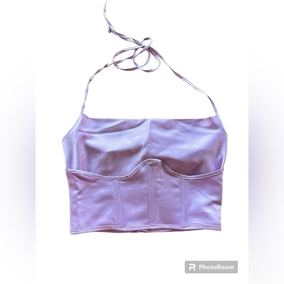 Lilac Detachable Corset Satin Top Size 2 - Picture 5 of 10